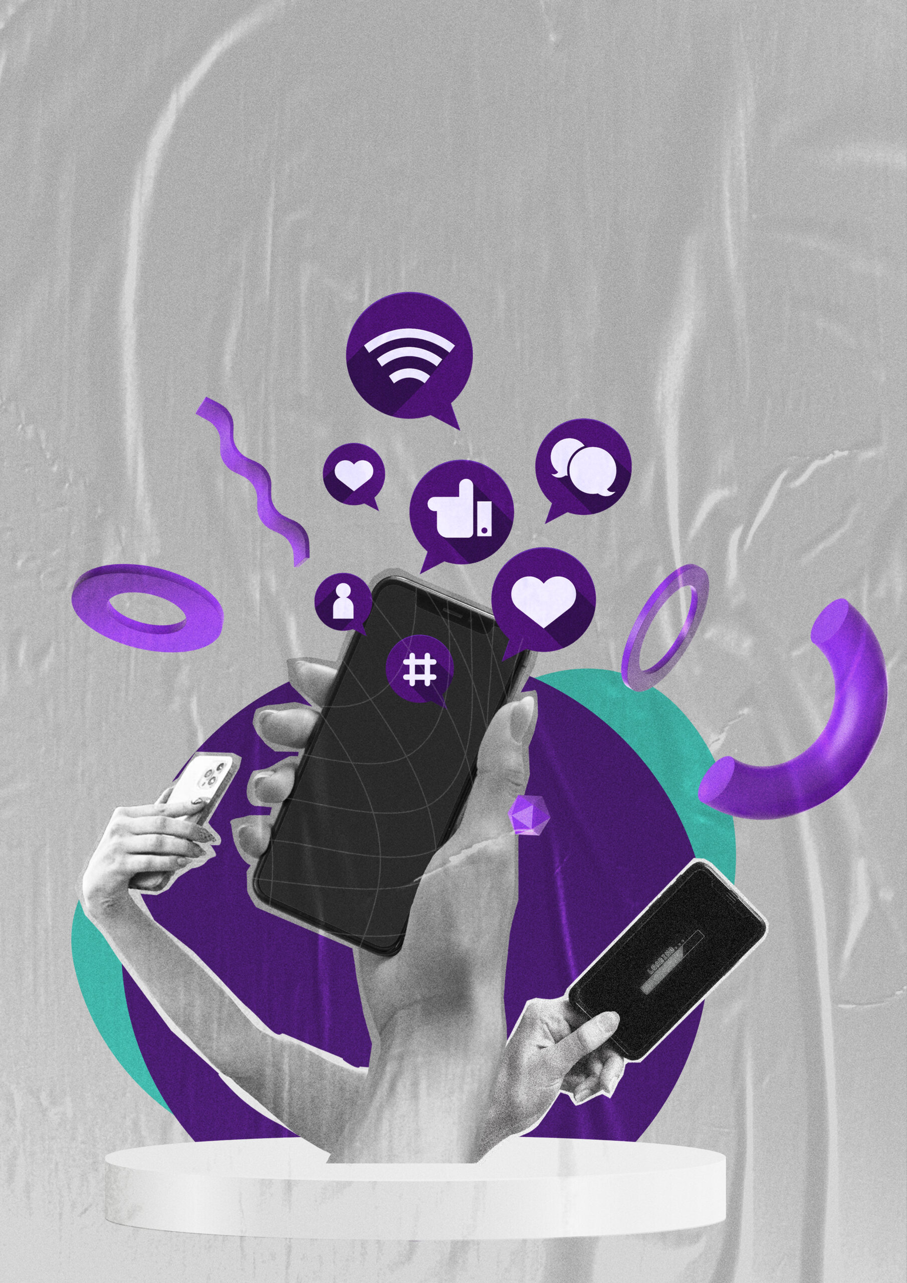 social media concept in a mobile